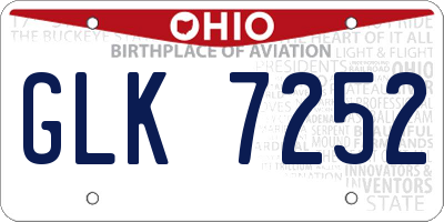 OH license plate GLK7252