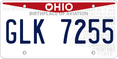 OH license plate GLK7255