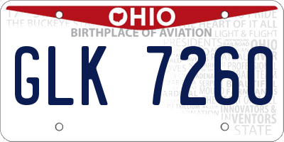 OH license plate GLK7260