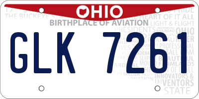 OH license plate GLK7261