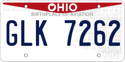 OH license plate GLK7262