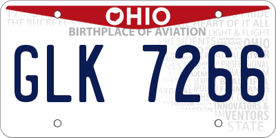 OH license plate GLK7266