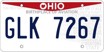 OH license plate GLK7267