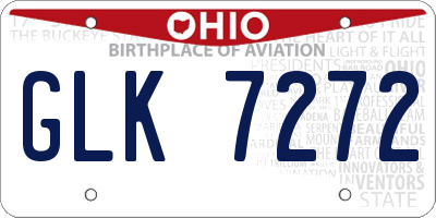 OH license plate GLK7272