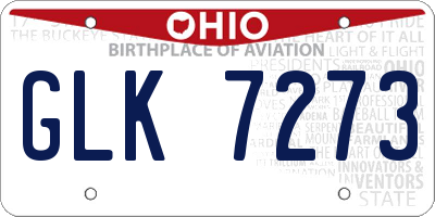 OH license plate GLK7273
