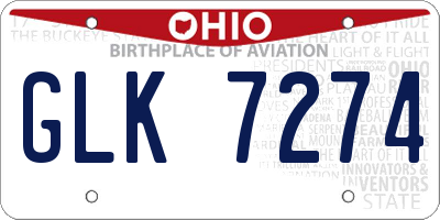 OH license plate GLK7274