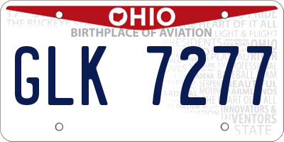 OH license plate GLK7277