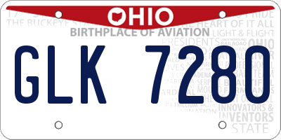 OH license plate GLK7280