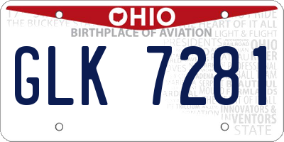 OH license plate GLK7281