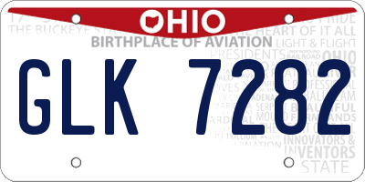 OH license plate GLK7282