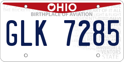 OH license plate GLK7285