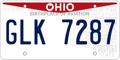 OH license plate GLK7287