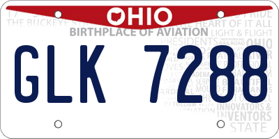 OH license plate GLK7288