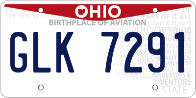 OH license plate GLK7291