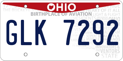 OH license plate GLK7292