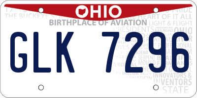 OH license plate GLK7296