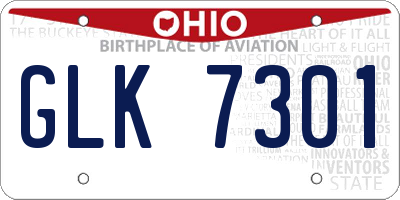 OH license plate GLK7301