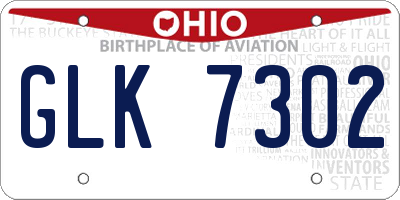 OH license plate GLK7302