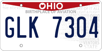 OH license plate GLK7304