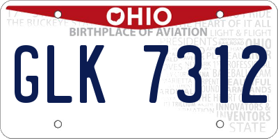 OH license plate GLK7312