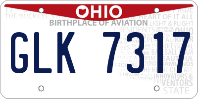 OH license plate GLK7317