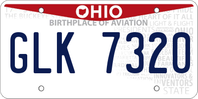 OH license plate GLK7320