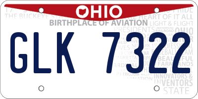OH license plate GLK7322