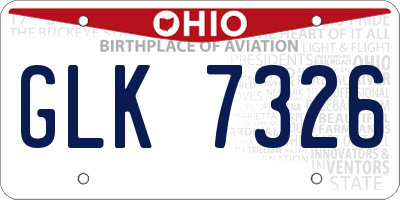 OH license plate GLK7326