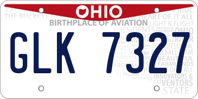 OH license plate GLK7327