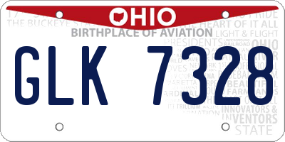 OH license plate GLK7328