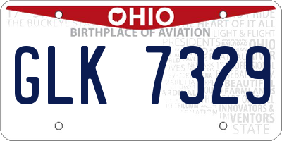 OH license plate GLK7329