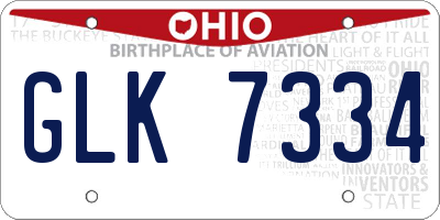 OH license plate GLK7334