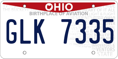 OH license plate GLK7335