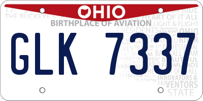 OH license plate GLK7337