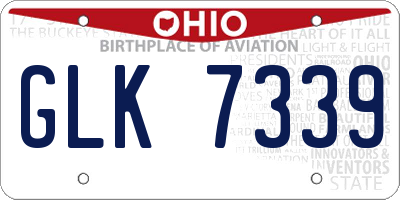 OH license plate GLK7339