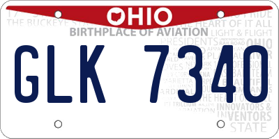 OH license plate GLK7340
