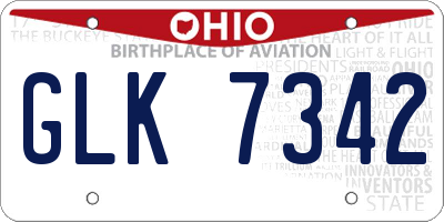 OH license plate GLK7342