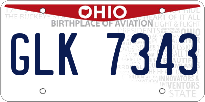 OH license plate GLK7343