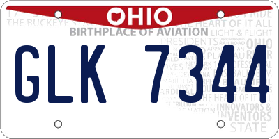 OH license plate GLK7344