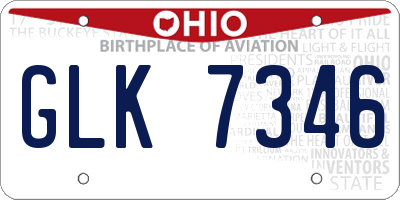 OH license plate GLK7346
