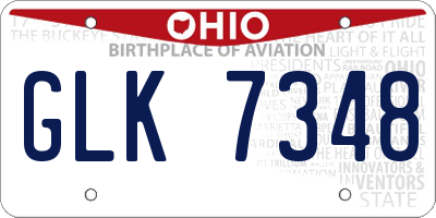OH license plate GLK7348