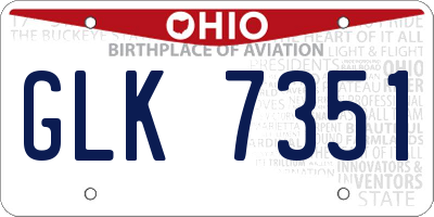 OH license plate GLK7351
