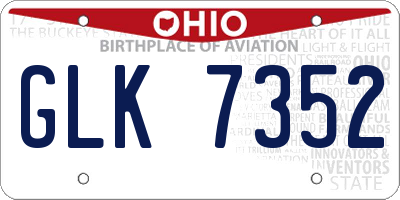 OH license plate GLK7352