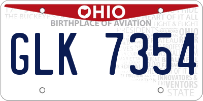 OH license plate GLK7354