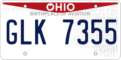 OH license plate GLK7355