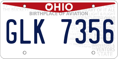 OH license plate GLK7356