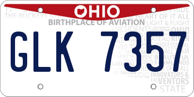 OH license plate GLK7357