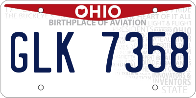 OH license plate GLK7358
