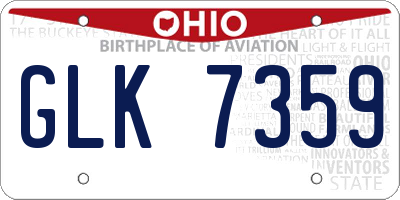 OH license plate GLK7359