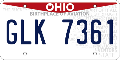 OH license plate GLK7361